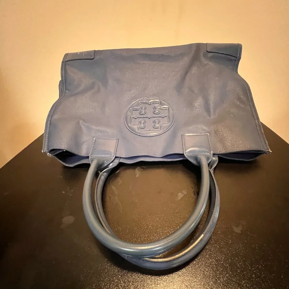 Tory Burch blue Ella tote shoulder bag